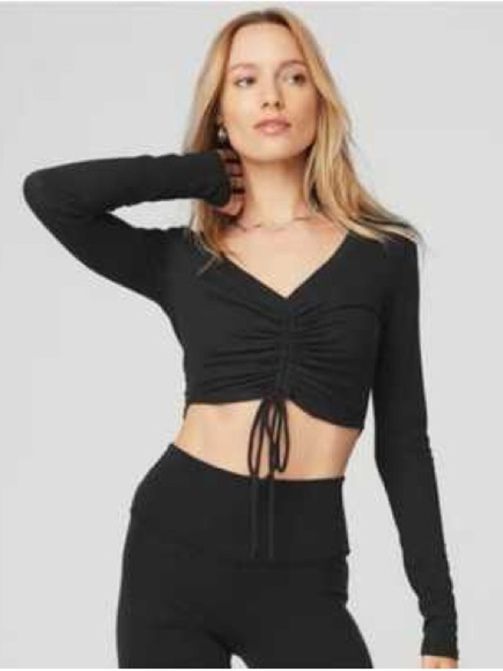 Alo Yoga Ribbed Cinch Long Sleeved Top